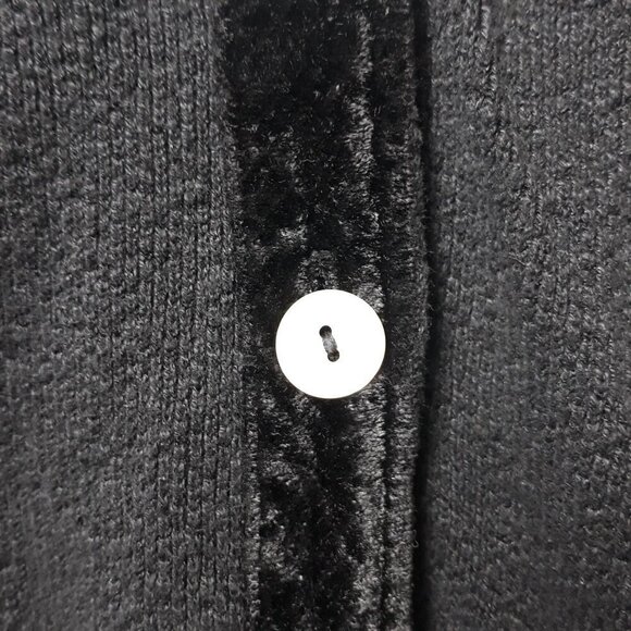 Cut Loose Cardigan Black Velvet Trim Tectured S Office Dark Romantic Lagenlook - Picture 2 of 8